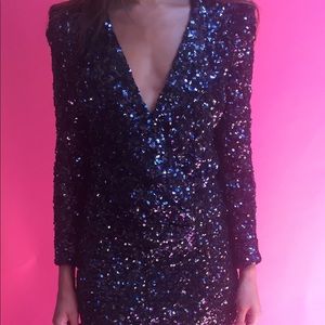 French connection blue sequin dress